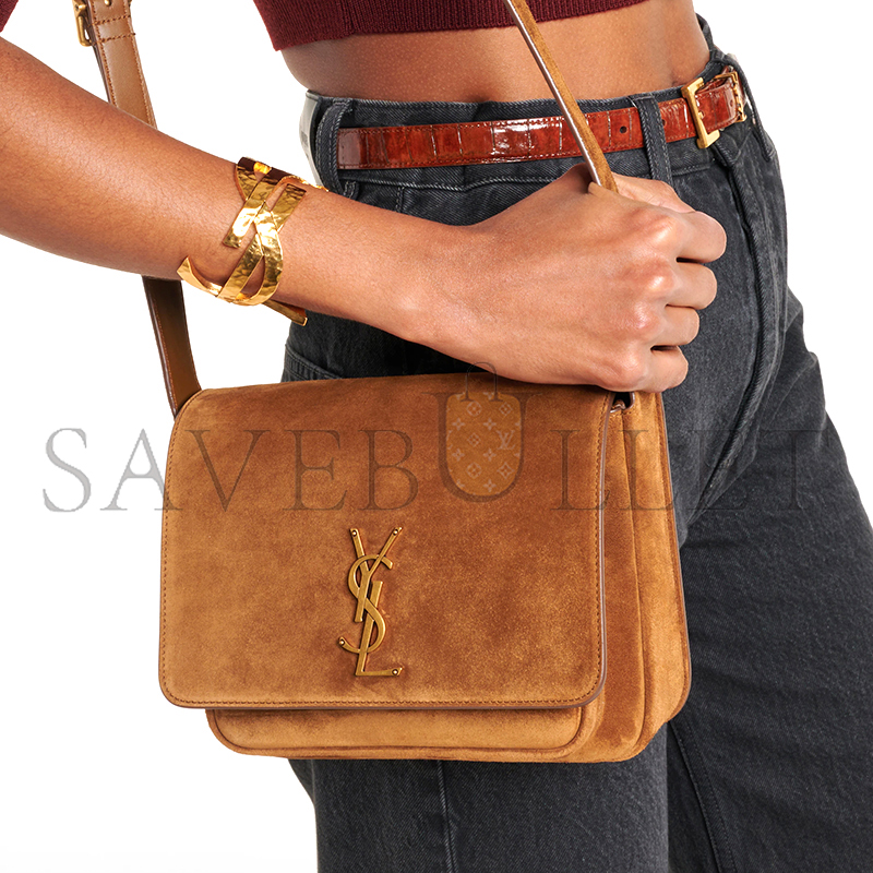 YSL SAINT LAURENT SMALL SATCHEL IN SUEDE 633151 (21*16*5cm)